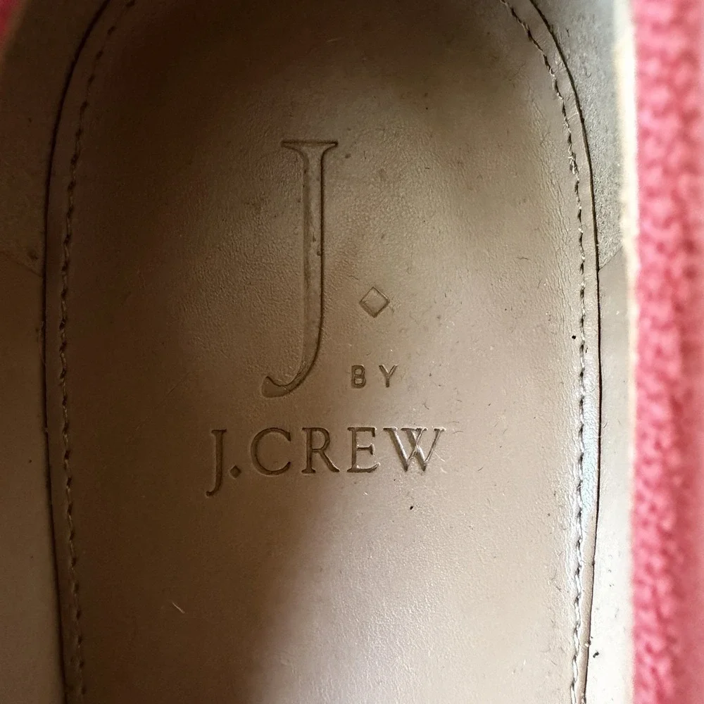 J Crew Seville Espadrille Wedges Red Canvas High Heel Pumps 8 Summer
